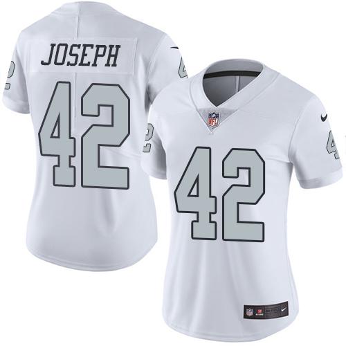 Nike Raiders #42 Karl Joseph White Women's Stitched NFL Limited Rush Jersey Nike Raiders #42 Karl Joseph White Women's Stitched NFL Limited Rush Jersey