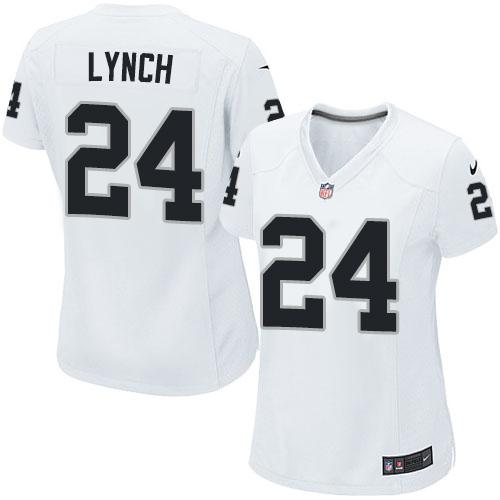 Nike Raiders #24 Marshawn Lynch White Women's Stitched NFL Elite Jersey Nike Raiders #24 Marshawn Lynch White Women's Stitched NFL Elite Jersey