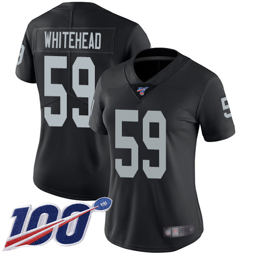 Nike Raiders #59 Tahir Whitehead Black Team Color Women's Stitched NFL 100th Season Vapor Limited Jersey Nike Raiders #59 Tahir Whitehead Black Team Color Women's Stitched NFL 100th Season Vapor Limited Jersey