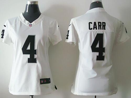 Nike Raiders #4 Derek Carr White Women's Stitched NFL Elite Jersey Nike Raiders #4 Derek Carr White Women's Stitched NFL Elite Jersey