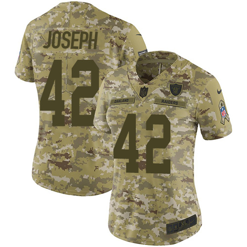 Nike Raiders #42 Karl Joseph Camo Women's Stitched NFL Limited 2018 Salute to Service Jersey Nike Raiders #42 Karl Joseph Camo Women's Stitched NFL Limited 2018 Salute to Service Jersey