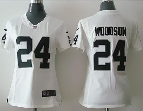 Nike Raiders #24 Charles Woodson White Women's Stitched NFL Elite Jersey Nike Raiders #24 Charles Woodson White Women's Stitched NFL Elite Jersey