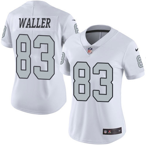 Nike Raiders #83 Darren Waller White Women's Stitched NFL Limited Rush Jersey Nike Raiders #83 Darren Waller White Women's Stitched NFL Limited Rush Jersey