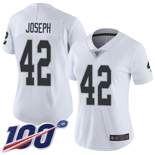 Nike Raiders #42 Karl Joseph White Women's Stitched NFL 100th Season Vapor Limited Jersey Nike Raiders #42 Karl Joseph White Women's Stitched NFL 100th Season Vapor Limited Jersey