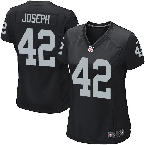 Nike Raiders #42 Karl Joseph Black Team Color Women's Stitched NFL Elite Jersey Nike Raiders #42 Karl Joseph Black Team Color Women's Stitched NFL Elite Jersey