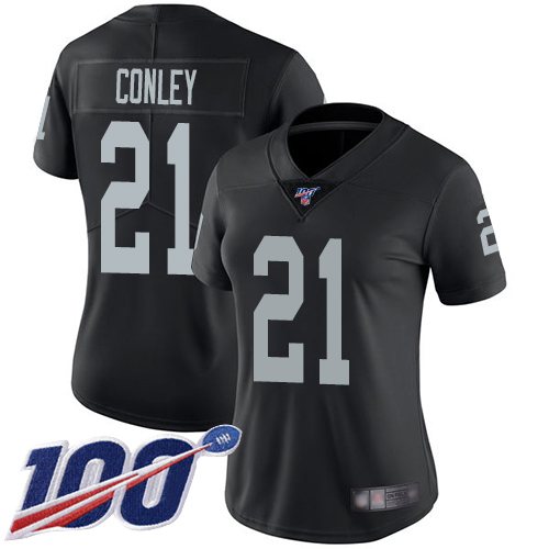Nike Raiders #21 Gareon Conley Black Team Color Women's Stitched NFL 100th Season Vapor Limited Jersey Nike Raiders #21 Gareon Conley Black Team Color Women's Stitched NFL 100th Season Vapor Limited Jersey