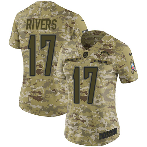 Nike Chargers #17 Philip Rivers Camo Women's Stitched NFL Limited 2018 Salute to Service Jersey Nike Chargers #17 Philip Rivers Camo Women's Stitched NFL Limited 2018 Salute to Service Jersey