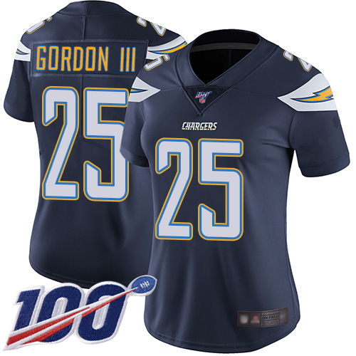Nike Chargers #25 Melvin Gordon III Navy Blue Team Color Women's Stitched NFL 100th Season Vapor Limited Jersey Nike Chargers #25 Melvin Gordon III Navy Blue Team Color Women's Stitched NFL 100th Season Vapor Limited Jersey
