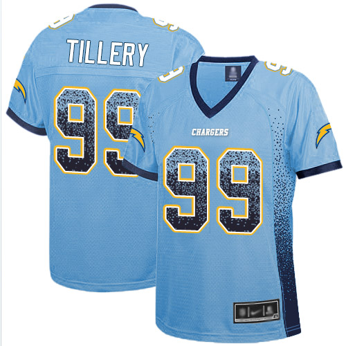 Nike Chargers #99 Jerry Tillery Electric Blue Alternate Women's Stitched NFL Elite Drift Fashion Jersey Nike Chargers #99 Jerry Tillery Electric Blue Alternate Women's Stitched NFL Elite Drift Fashion Jersey