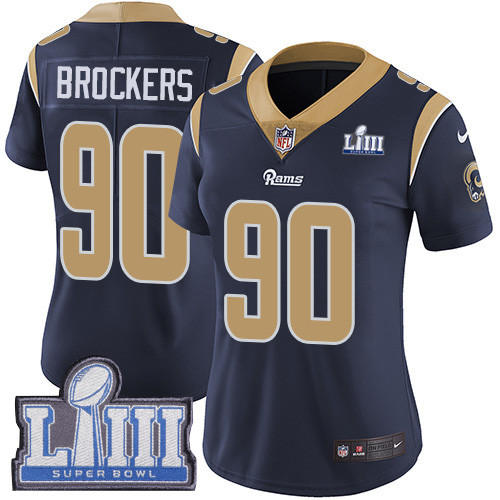 Nike Rams #90 Michael Brockers Navy Blue Team Color Super Bowl LIII Bound Women's Stitched NFL Vapor Untouchable Limited Jersey Nike Rams #90 Michael Brockers Navy Blue Team Color Super Bowl LIII Bound Women's Stitched NFL Vapor Untouchable Limited Jersey