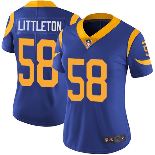 Nike Rams #58 Cory Littleton Royal Blue Alternate Women's Stitched NFL Vapor Untouchable Limited Jersey Nike Rams #58 Cory Littleton Royal Blue Alternate Women's Stitched NFL Vapor Untouchable Limited Jersey