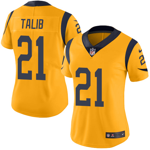 Nike Rams #21 Aqib Talib Gold Women's Stitched NFL Limited Rush Jersey Nike Rams #21 Aqib Talib Gold Women's Stitched NFL Limited Rush Jersey