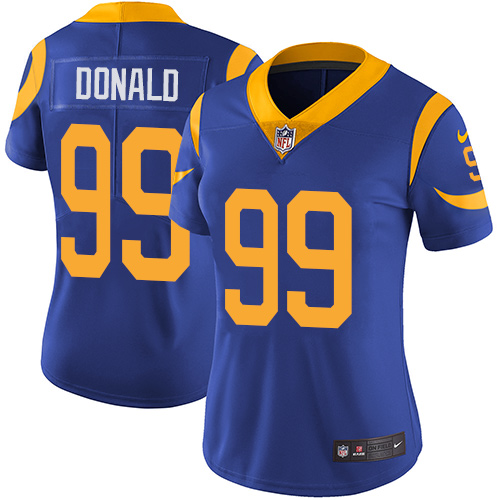 Nike Rams #99 Aaron Donald Royal Blue Alternate Women's Stitched NFL Vapor Untouchable Limited Jersey Nike Rams #99 Aaron Donald Royal Blue Alternate Women's Stitched NFL Vapor Untouchable Limited Jersey