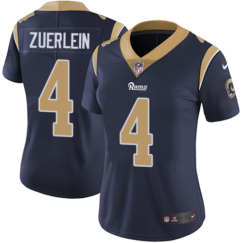 Nike Rams #4 Greg Zuerlein Navy Blue Team Color Women's Stitched NFL Vapor Untouchable Limited Jersey Nike Rams #4 Greg Zuerlein Navy Blue Team Color Women's Stitched NFL Vapor Untouchable Limited Jersey