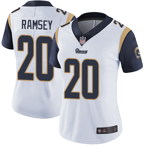 Nike Rams #20 Jalen Ramsey White Women's Stitched NFL Vapor Untouchable Limited Jersey Nike Rams #20 Jalen Ramsey White Women's Stitched NFL Vapor Untouchable Limited Jersey