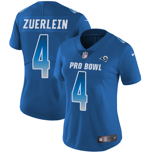 Nike Rams #4 Greg Zuerlein Royal Women's Stitched NFL Limited NFC 2018 Pro Bowl Jersey Nike Rams #4 Greg Zuerlein Royal Women's Stitched NFL Limited NFC 2018 Pro Bowl Jersey