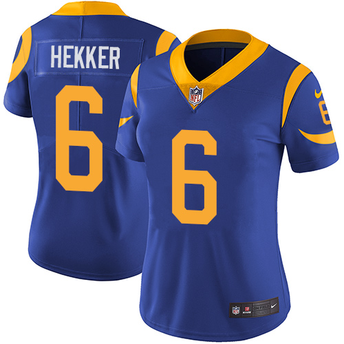 Nike Rams #6 Johnny Hekker Royal Blue Alternate Women's Stitched NFL Vapor Untouchable Limited Jersey Nike Rams #6 Johnny Hekker Royal Blue Alternate Women's Stitched NFL Vapor Untouchable Limited Jersey