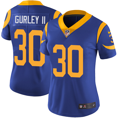 Nike Rams #30 Todd Gurley II Royal Blue Alternate Women's Stitched NFL Vapor Untouchable Limited Jersey Nike Rams #30 Todd Gurley II Royal Blue Alternate Women's Stitched NFL Vapor Untouchable Limited Jersey