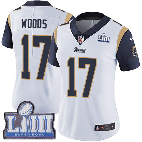 Nike Rams #17 Robert Woods White Super Bowl LIII Bound Women's Stitched NFL Vapor Untouchable Limited Jersey Nike Rams #17 Robert Woods White Super Bowl LIII Bound Women's Stitched NFL Vapor Untouchable Limited Jersey