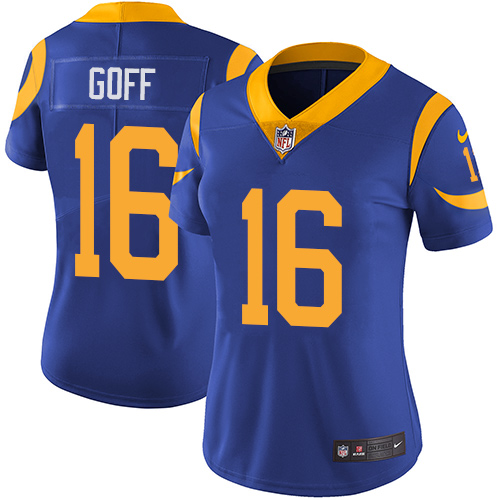 Nike Rams #16 Jared Goff Royal Blue Alternate Women's Stitched NFL Vapor Untouchable Limited Jersey Nike Rams #16 Jared Goff Royal Blue Alternate Women's Stitched NFL Vapor Untouchable Limited Jersey