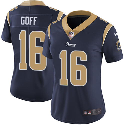 Nike Rams #16 Jared Goff Navy Blue Team Color Women's Stitched NFL Vapor Untouchable Limited Jersey Nike Rams #16 Jared Goff Navy Blue Team Color Women's Stitched NFL Vapor Untouchable Limited Jersey