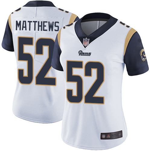 Nike Rams #52 Clay Matthews White Women's Stitched NFL Vapor Untouchable Limited Jersey Nike Rams #52 Clay Matthews White Women's Stitched NFL Vapor Untouchable Limited Jersey