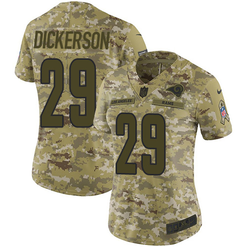 Nike Rams #29 Eric Dickerson Camo Women's Stitched NFL Limited 2018 Salute to Service Jersey Nike Rams #29 Eric Dickerson Camo Women's Stitched NFL Limited 2018 Salute to Service Jersey