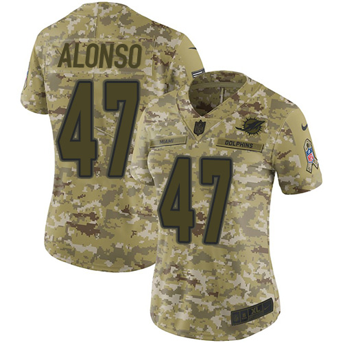 Nike Dolphins #47 Kiko Alonso Camo Women's Stitched NFL Limited 2018 Salute to Service Jersey Nike Dolphins #47 Kiko Alonso Camo Women's Stitched NFL Limited 2018 Salute to Service Jersey