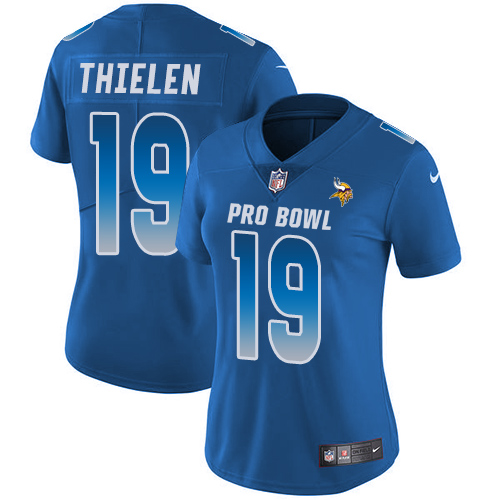 Nike Vikings #19 Adam Thielen Royal Women's Stitched NFL Limited NFC 2018 Pro Bowl Jersey Nike Vikings #19 Adam Thielen Royal Women's Stitched NFL Limited NFC 2018 Pro Bowl Jersey