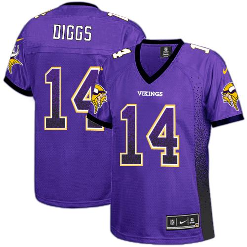 Nike Vikings #14 Stefon Diggs Purple Team Color Women's Stitched NFL Elite Drift Fashion Jersey Nike Vikings #14 Stefon Diggs Purple Team Color Women's Stitched NFL Elite Drift Fashion Jersey