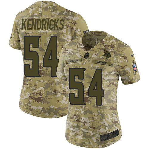 Nike Vikings #54 Eric Kendricks Camo Women's Stitched NFL Limited 2018 Salute to Service Jersey Nike Vikings #54 Eric Kendricks Camo Women's Stitched NFL Limited 2018 Salute to Service Jersey