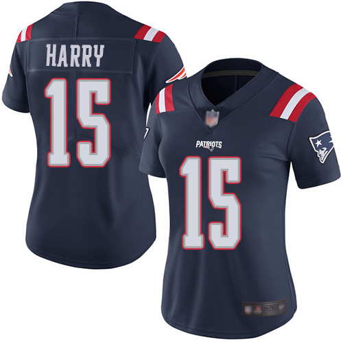 Nike Patriots #15 N'Keal Harry Navy Blue Women's Stitched NFL Limited Rush Jersey Nike Patriots #15 N'Keal Harry Navy Blue Women's Stitched NFL Limited Rush Jersey