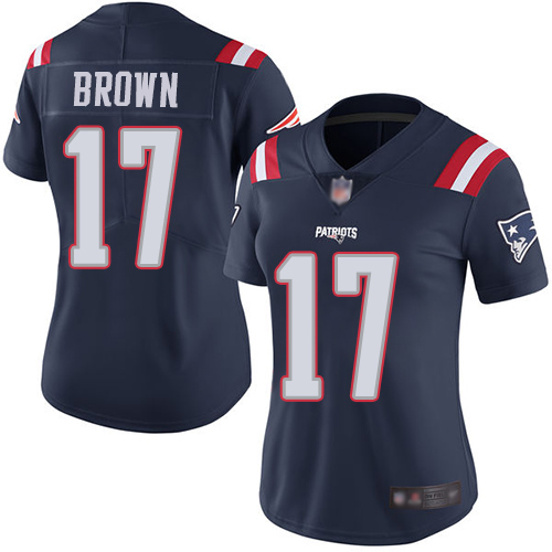 Nike Patriots #17 Antonio Brown Navy Blue Women's Stitched NFL Limited Rush Jersey Nike Patriots #17 Antonio Brown Navy Blue Women's Stitched NFL Limited Rush Jersey