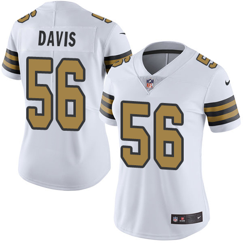 Nike Saints #56 DeMario Davis White Women's Stitched NFL Limited Rush Jersey Nike Saints #56 DeMario Davis White Women's Stitched NFL Limited Rush Jersey
