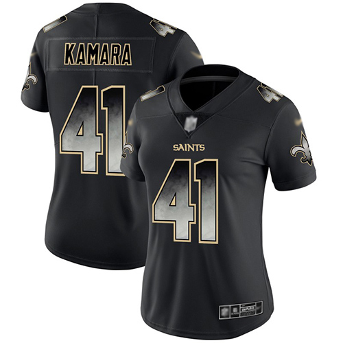 Nike Saints #41 Alvin Kamara Black Women's Stitched NFL Vapor Untouchable Limited Smoke Fashion Jersey Nike Saints #41 Alvin Kamara Black Women's Stitched NFL Vapor Untouchable Limited Smoke Fashion Jersey