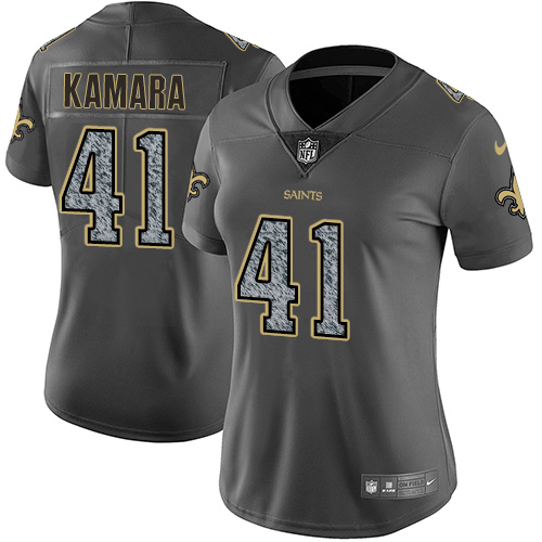 Nike Saints #41 Alvin Kamara Gray Static Women's Stitched NFL Vapor Untouchable Limited Jersey Nike Saints #41 Alvin Kamara Gray Static Women's Stitched NFL Vapor Untouchable Limited Jersey