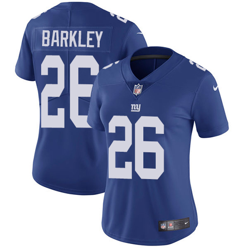 Nike Giants #26 Saquon Barkley Royal Blue Team Color Women's Stitched NFL Vapor Untouchable Limited Jersey Nike Giants #26 Saquon Barkley Royal Blue Team Color Women's Stitched NFL Vapor Untouchable Limited Jersey