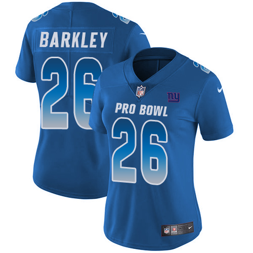 Nike Giants #26 Saquon Barkley Royal Women's Stitched NFL Limited NFC 2019 Pro Bowl Jersey Nike Giants #26 Saquon Barkley Royal Women's Stitched NFL Limited NFC 2019 Pro Bowl Jersey
