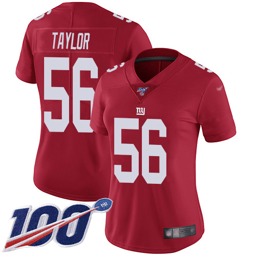 Nike Giants #56 Lawrence Taylor Red Alternate Women's Stitched NFL 100th Season Vapor Limited Jersey Nike Giants #56 Lawrence Taylor Red Alternate Women's Stitched NFL 100th Season Vapor Limited Jersey