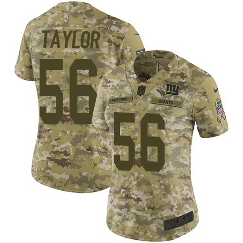 Nike Giants #56 Lawrence Taylor Camo Women's Stitched NFL Limited 2018 Salute to Service Jersey Nike Giants #56 Lawrence Taylor Camo Women's Stitched NFL Limited 2018 Salute to Service Jersey