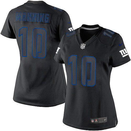 Nike Giants #10 Eli Manning Black Impact Women's Stitched NFL Limited Jersey Nike Giants #10 Eli Manning Black Impact Women's Stitched NFL Limited Jersey