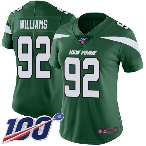 Nike Jets #92 Leonard Williams Green Team Color Women's Stitched NFL 100th Season Vapor Limited Jersey Nike Jets #92 Leonard Williams Green Team Color Women's Stitched NFL 100th Season Vapor Limited Jersey