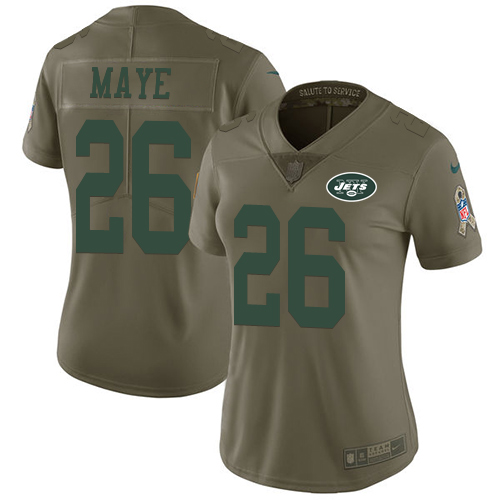 Nike Jets #26 Marcus Maye Olive Women's Stitched NFL Limited 2017 Salute to Service Jersey Nike Jets #26 Marcus Maye Olive Women's Stitched NFL Limited 2017 Salute to Service Jersey