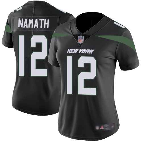 Nike Jets #12 Joe Namath Black Alternate Women's Stitched NFL Vapor Untouchable Limited Jersey Nike Jets #12 Joe Namath Black Alternate Women's Stitched NFL Vapor Untouchable Limited Jersey