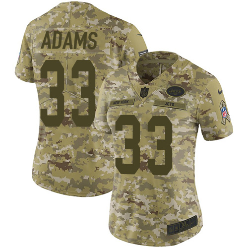 Nike Jets #33 Jamal Adams Camo Women's Stitched NFL Limited 2018 Salute to Service Jersey Nike Jets #33 Jamal Adams Camo Women's Stitched NFL Limited 2018 Salute to Service Jersey