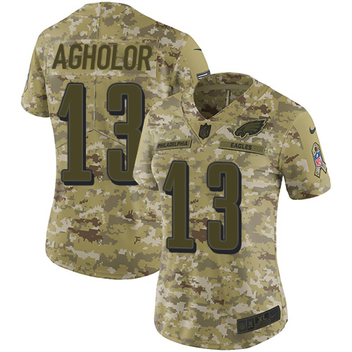 Nike Eagles #13 Nelson Agholor Camo Women's Stitched NFL Limited 2018 Salute to Service Jersey Nike Eagles #13 Nelson Agholor Camo Women's Stitched NFL Limited 2018 Salute to Service Jersey