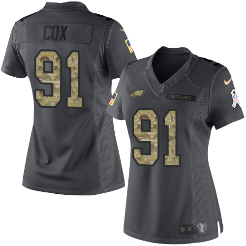Nike Eagles #91 Fletcher Cox Black Women's Stitched NFL Limited 2016 Salute to Service Jersey Nike Eagles #91 Fletcher Cox Black Women's Stitched NFL Limited 2016 Salute to Service Jersey