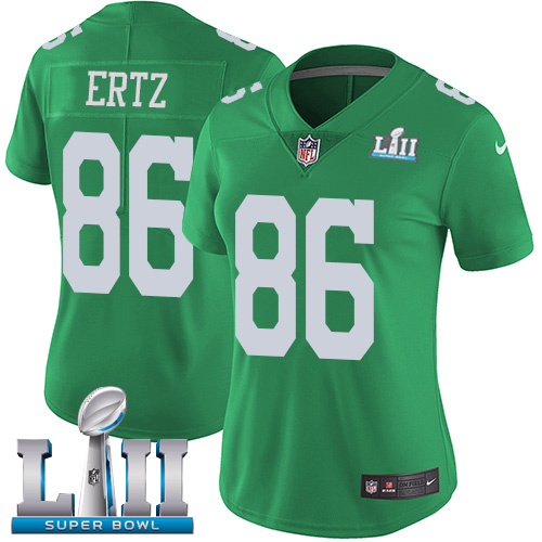 Nike Eagles #86 Zach Ertz Green Super Bowl LII Women's Stitched NFL Limited Rush Jersey Nike Eagles #86 Zach Ertz Green Super Bowl LII Women's Stitched NFL Limited Rush Jersey