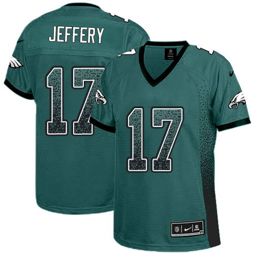 Nike Eagles #17 Alshon Jeffery Midnight Green Team Color Women's Stitched NFL Elite Drift Fashion Jersey Nike Eagles #17 Alshon Jeffery Midnight Green Team Color Women's Stitched NFL Elite Drift Fashion Jersey