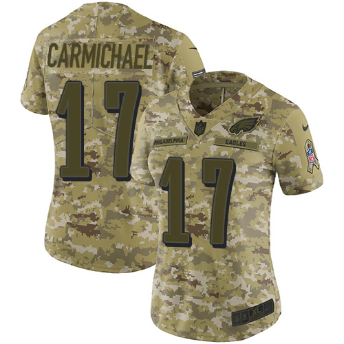 Nike Eagles #17 Harold Carmichael Camo Women's Stitched NFL Limited 2018 Salute to Service Jersey Nike Eagles #17 Harold Carmichael Camo Women's Stitched NFL Limited 2018 Salute to Service Jersey